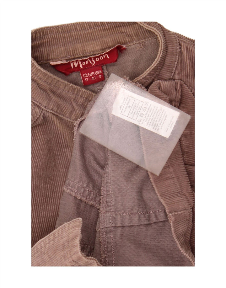 Monsoon Womens Crop Corduroy Jacket UK 12 Medium  Brown Cotton