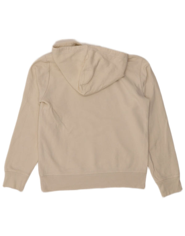 CHAMPION Womens Graphic Hoodie Jumper UK 14 Medium White Cotton