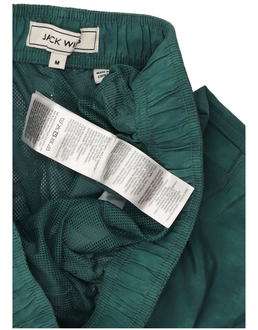 Jack Wills Mens Swimming Shorts Medium Green Tie Dye Polyester