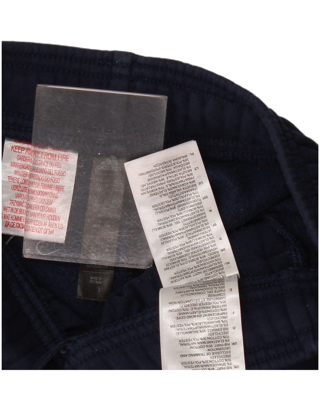 ADIDAS Boys Tracksuit Trousers Joggers 11-12 Years Navy Blue Cotton