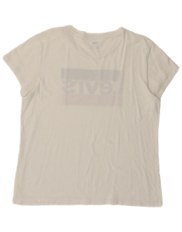 LEVI'S Womens Graphic T-Shirt Top UK 16 Large White