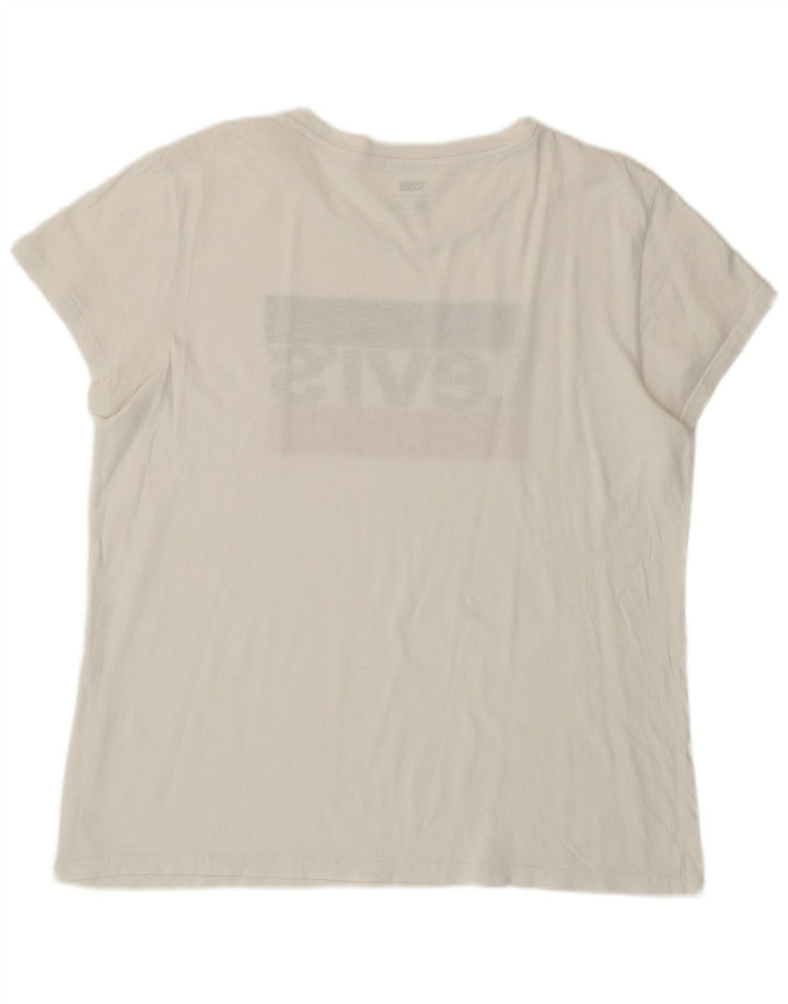 LEVI'S Womens Graphic T-Shirt Top UK 16 Large White