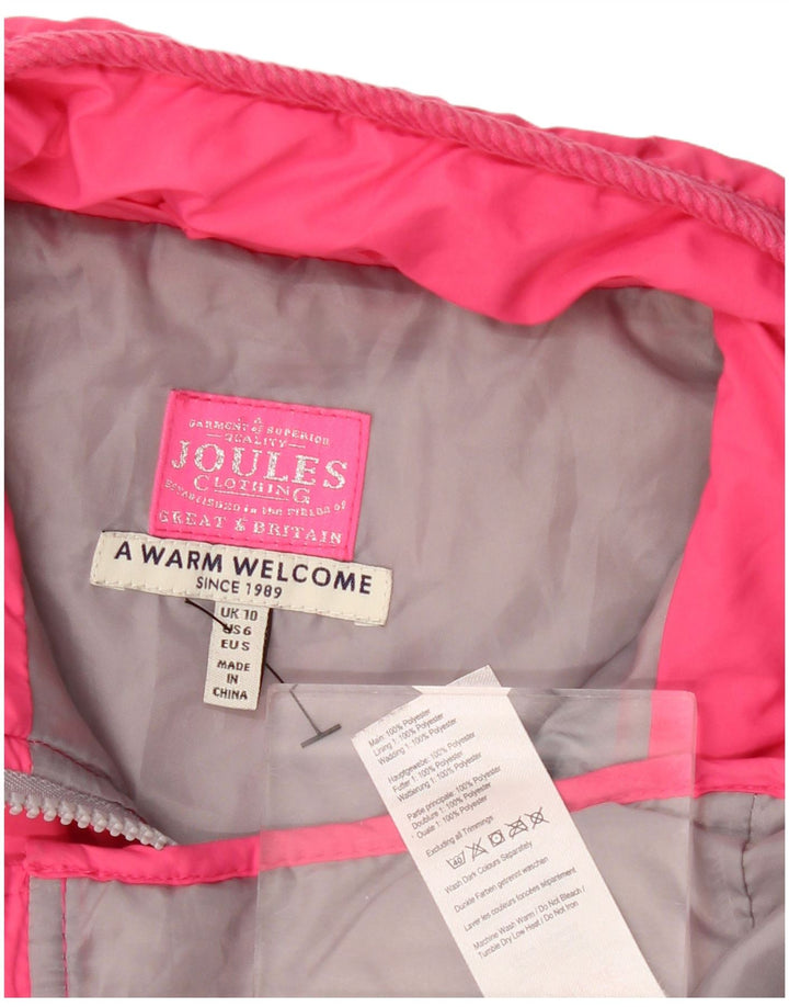 JOULES Womens Quilted Gilet UK 10 Small Pink Polyester
