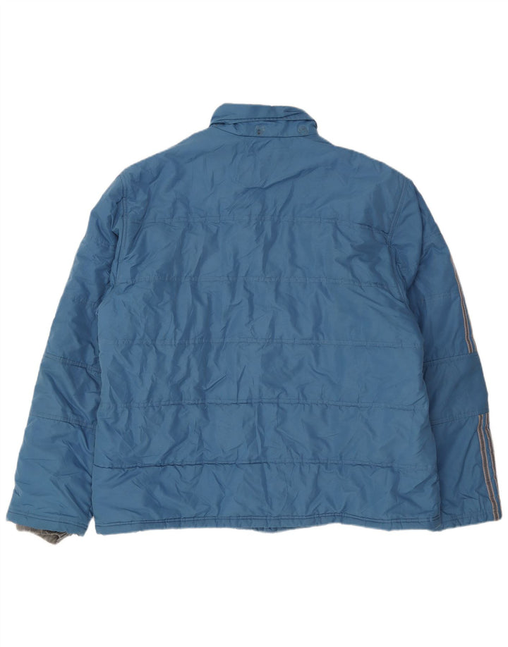 Adidas Mens Padded Jacket UK 42 XL Blue Polyester