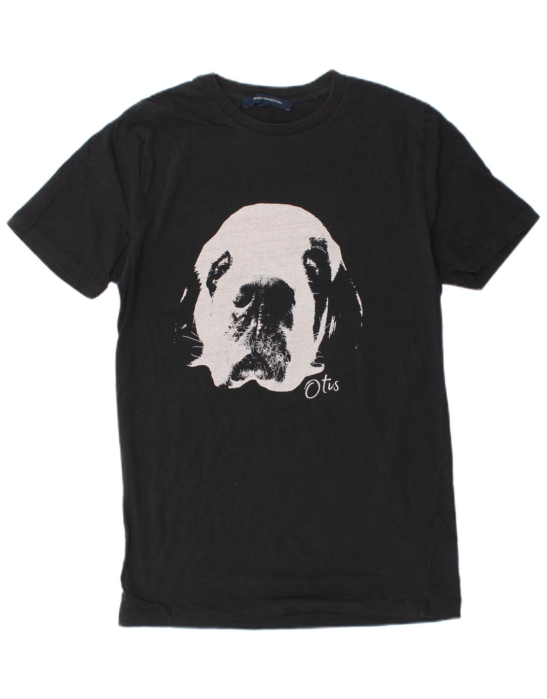 French Connection Mens Graphic T-Shirt Top Small Black Cotton
