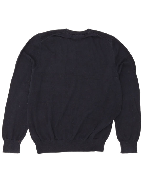 Marks & Spencer Mens Crew Neck Jumper Sweater Large Navy Blue Cotton