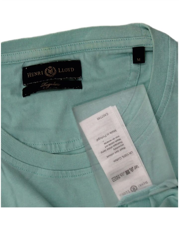 Henri Lloyd Mens Graphic T-Shirt Top Medium Turquoise Cotton