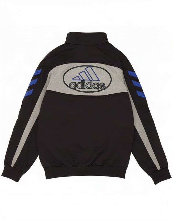 Adidas Boys Graphic Tracksuit Top Jacket 11-12 Years Black Colourblock