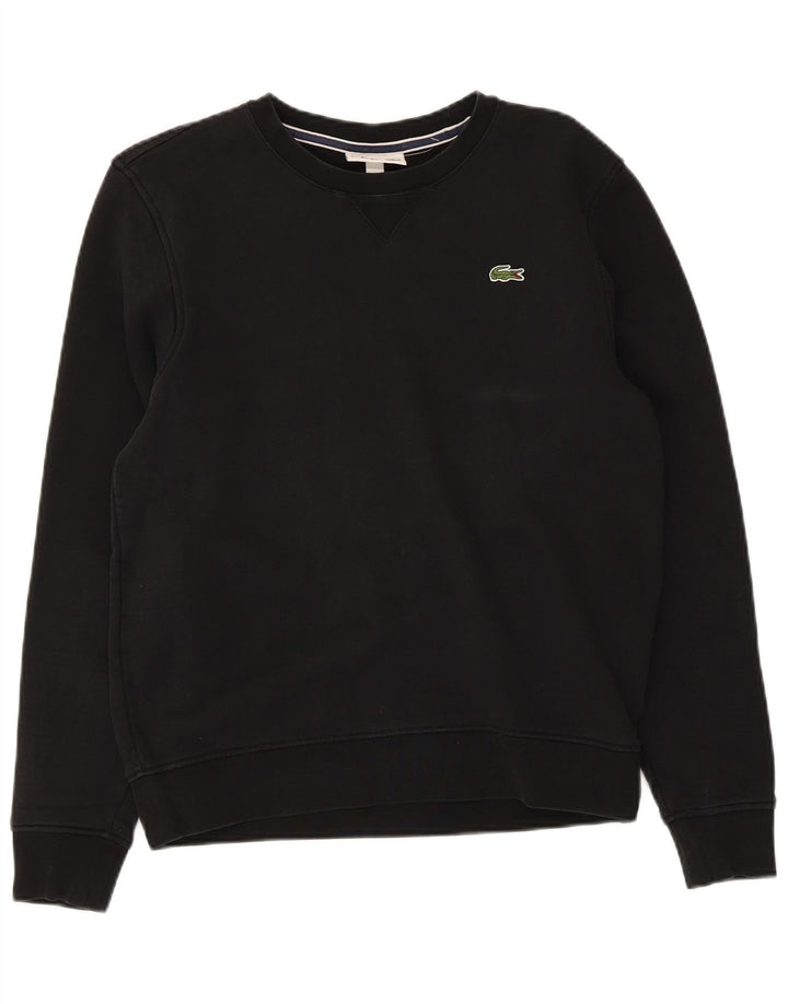 Lacoste Womens Regular Fit Sweatshirt Jumper Size 3 Small Black Cotton