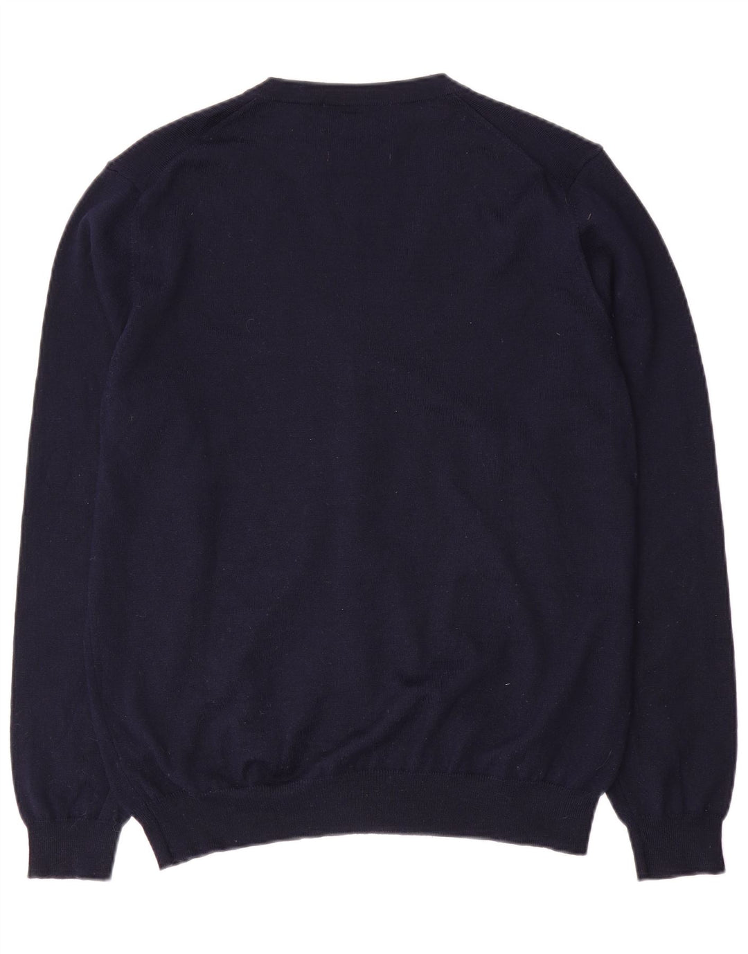 Marks & Spencer Mens Cardigan Sweater Large Navy Blue Merino Wool