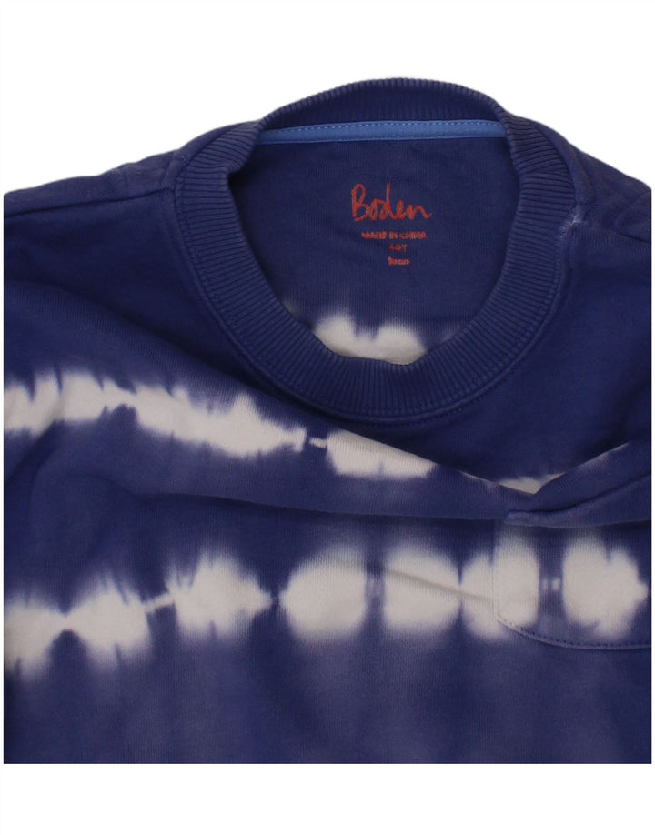 BODEN Girls Sweatshirt Jumper 4-5 Years Blue Tie Dye Cotton