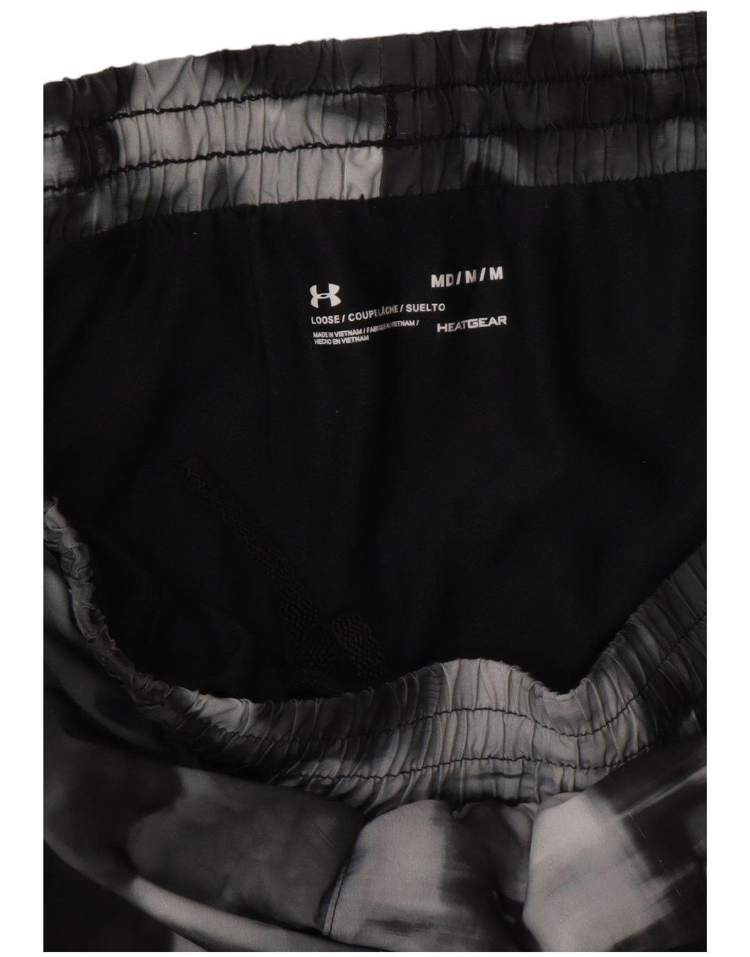 UNDER ARMOUR Womens Sport Shorts UK 14 Medium Grey Tie Dye