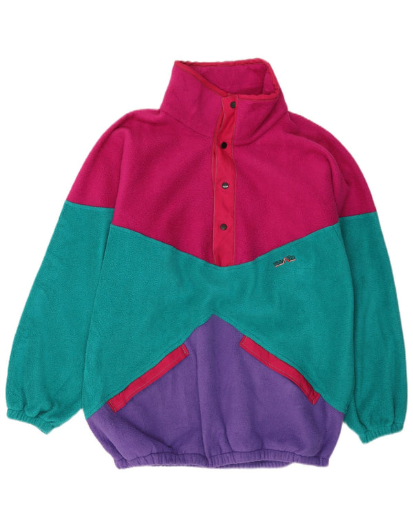 VAUDE Mens Button Neck Fleece Jumper XL Multicoloured Colourblock