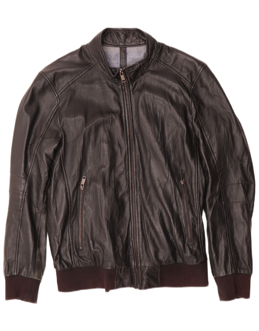 CONBIPEL Mens Leather Jacket IT 52 Large Black Leather