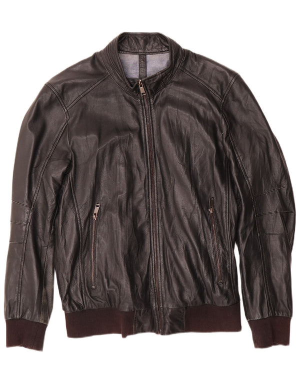 CONBIPEL Mens Leather Jacket IT 52 Large Black Leather