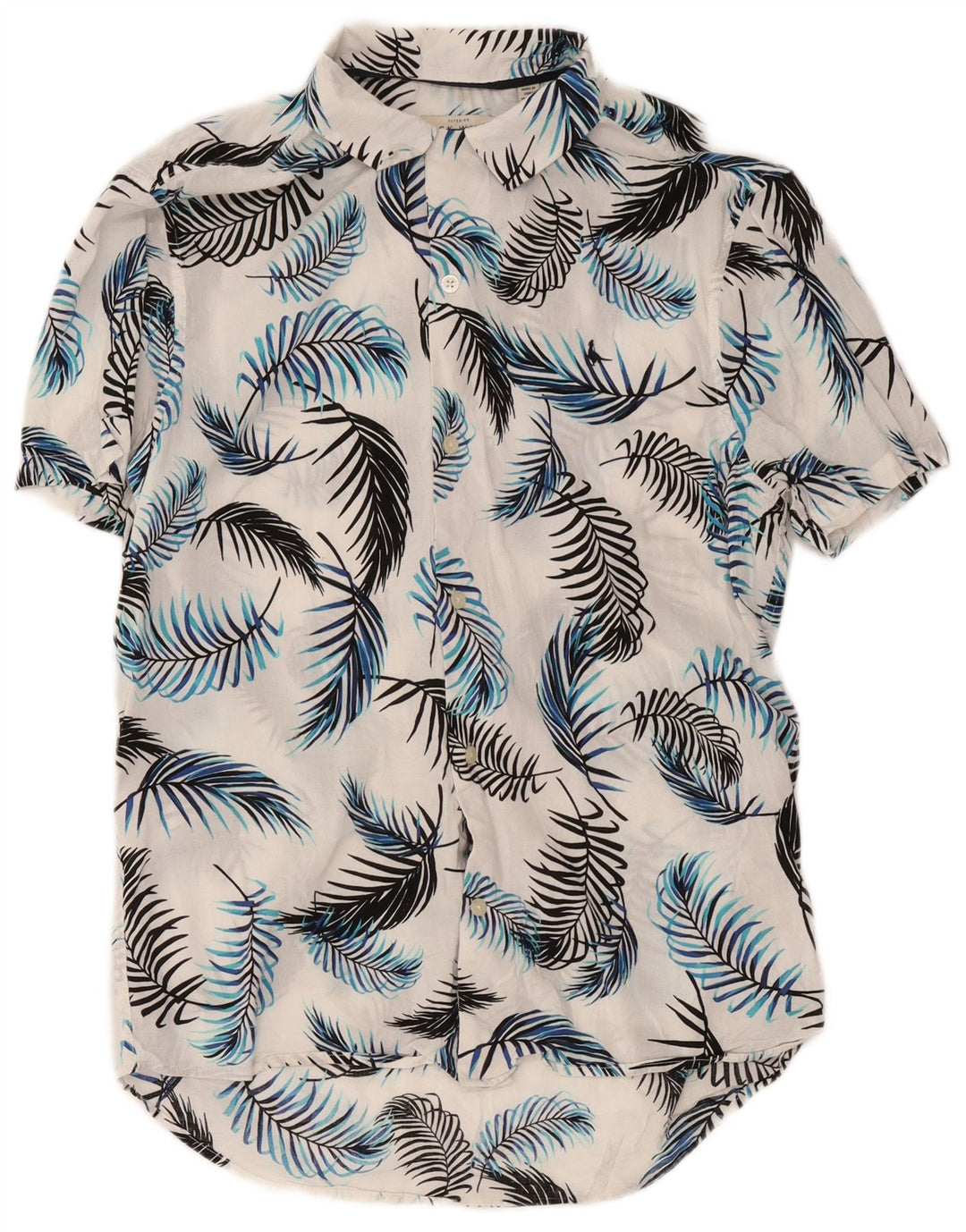 Jack Wills Mens Short Sleeve Shirt Medium White Floral Viscose