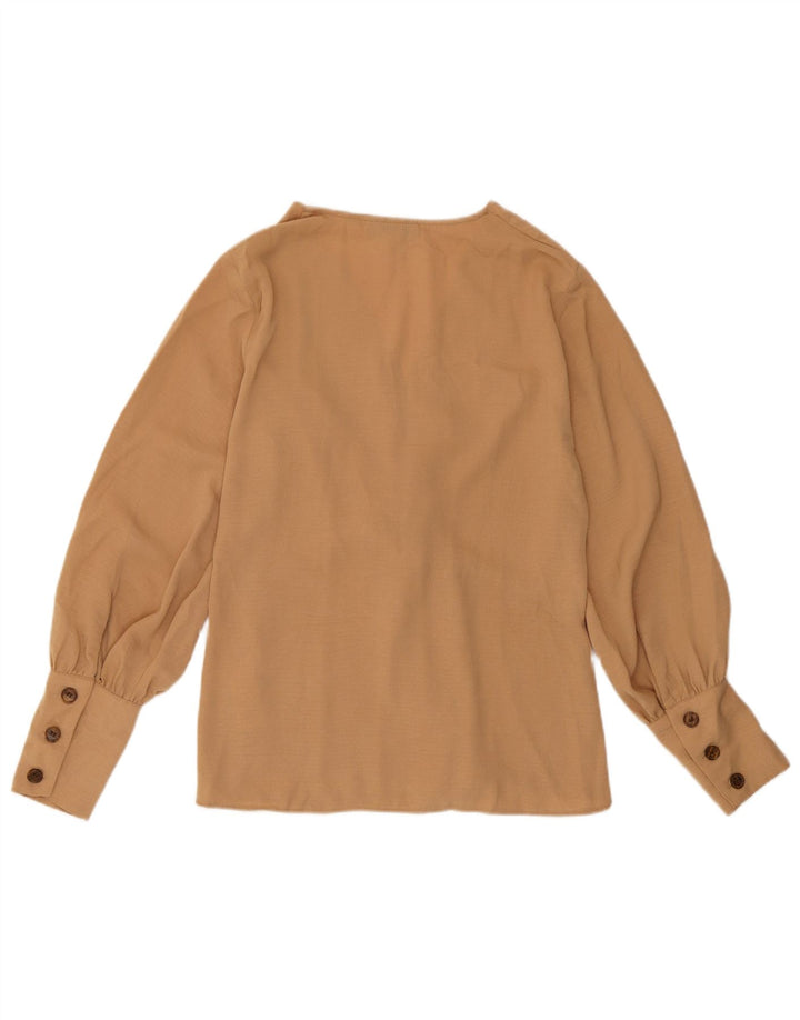 Topshop Womens Blouse Top UK 6 XS Brown Polyester