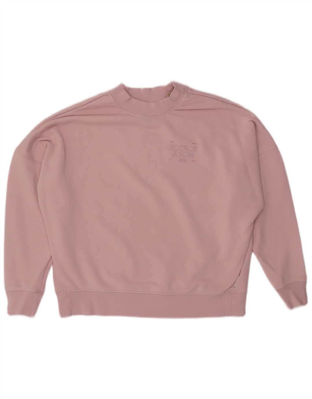 SCOTCH & SODA Womens Oversized Sweatshirt Jumper UK 10 Small Pink Cotton