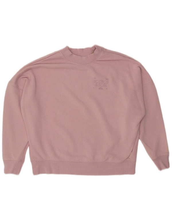 SCOTCH & SODA Womens Oversized Sweatshirt Jumper UK 10 Small Pink Cotton