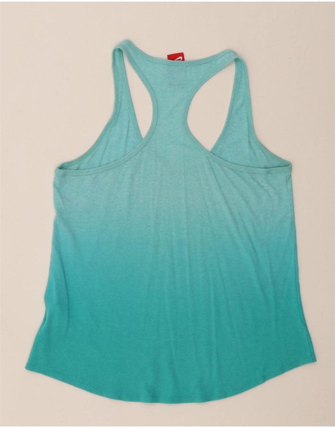 Nike Womens Vest Top UK 14 Large Turquoise Colourblock Cotton