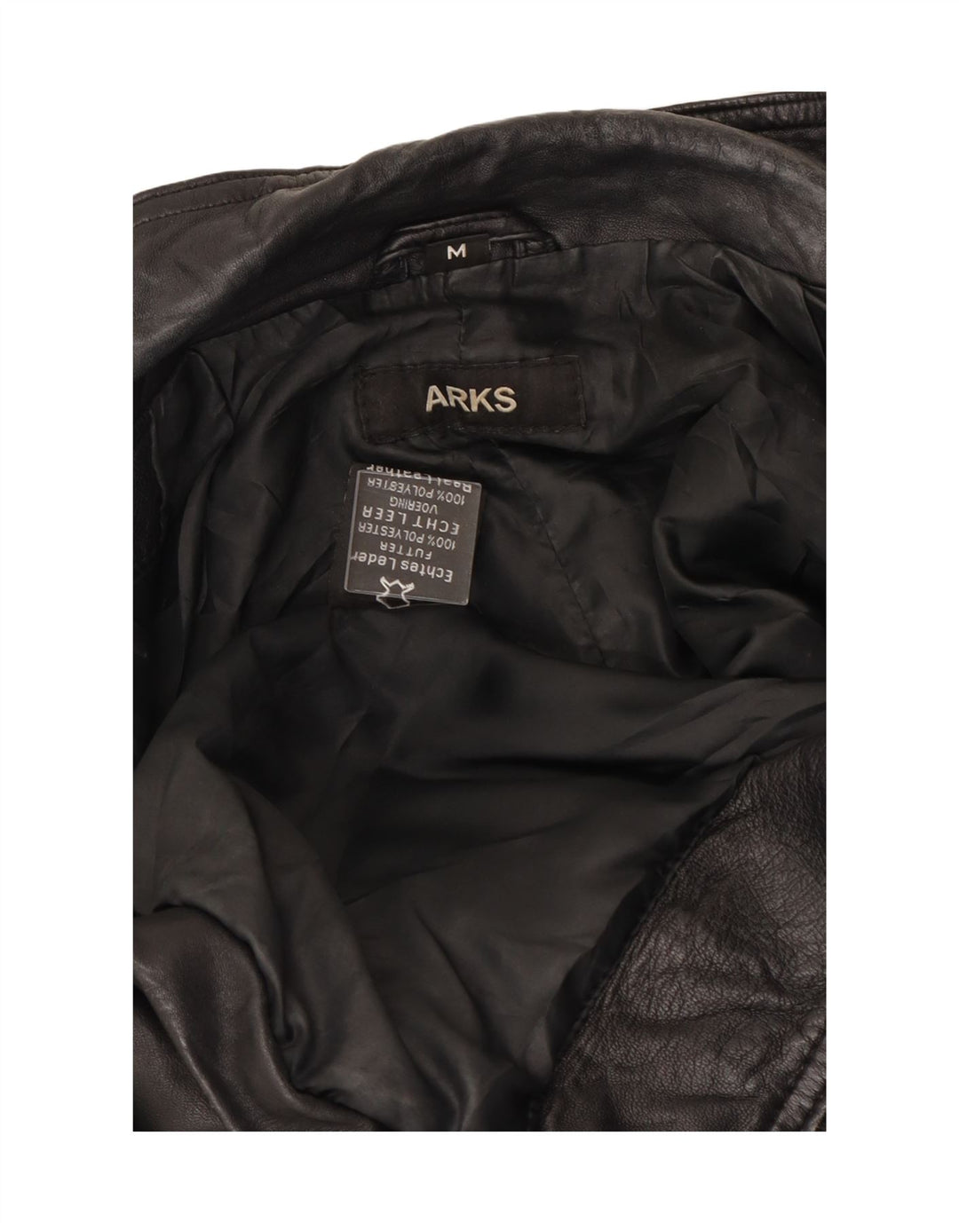 VINTAGE Womens Leather Jacket UK 12 Medium Black Leather