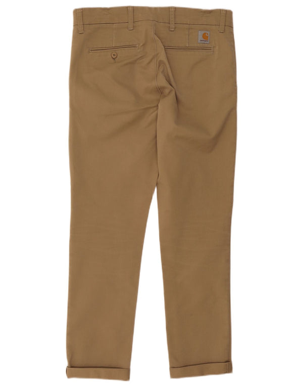 Carhartt Mens Slim Fit Chino Trousers W33 L32 Beige Cotton