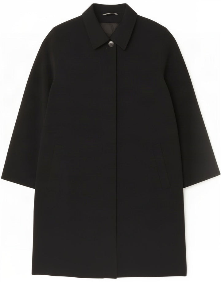 Marks & Spencer Womens Standard Fit Overcoat UK 16 Large Black Polyester