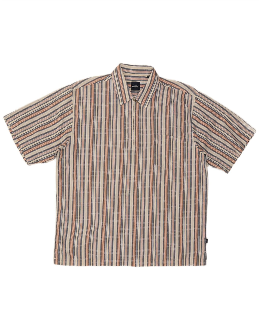 Engbers Mens Short Sleeve Shirt Large Multicoloured Striped Cotton