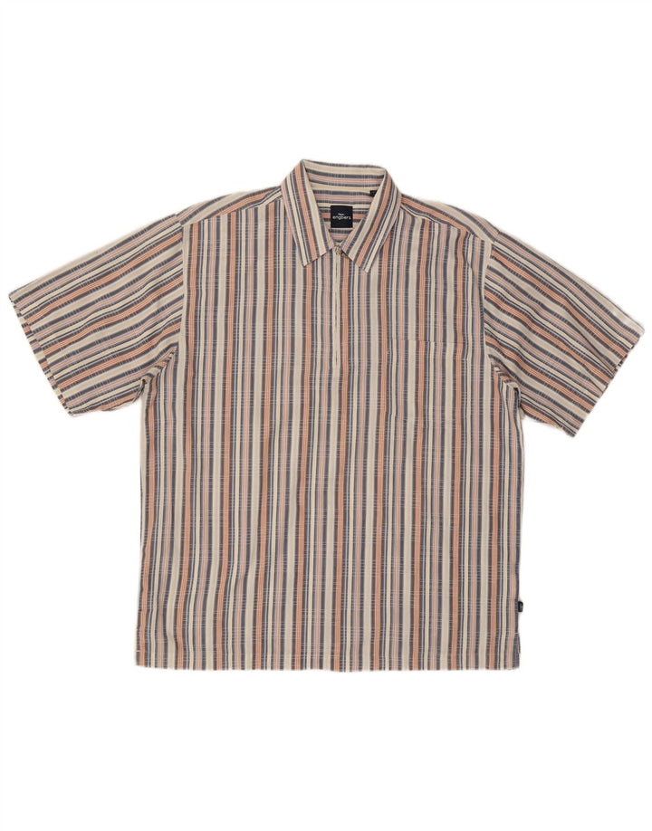 Engbers Mens Short Sleeve Shirt Large Multicoloured Striped Cotton