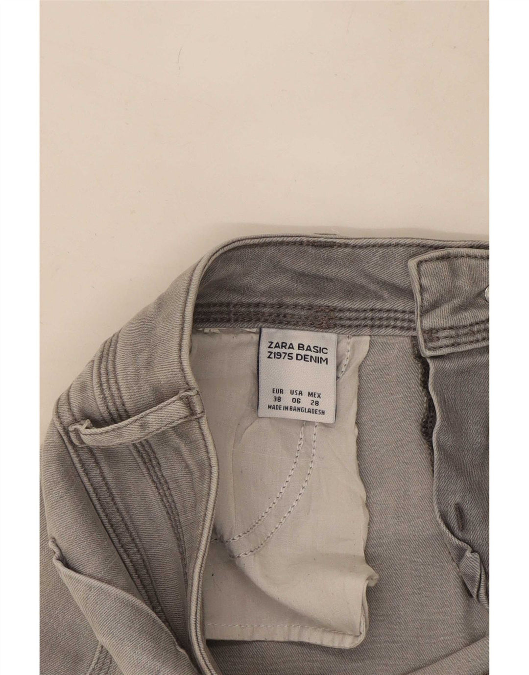 Zara Womens Cropped Jeans EU 38 Small W28 L24 Grey