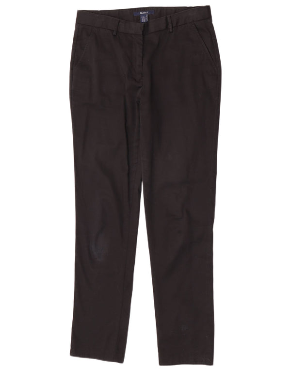 Gant Womens Slim Chino Trousers UK 10 Small W28 L30 Black Cotton