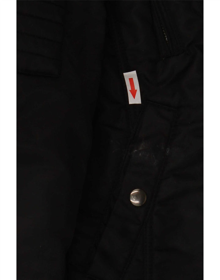 Replay Womens Crop Biker Jacket UK 12 Medium Black