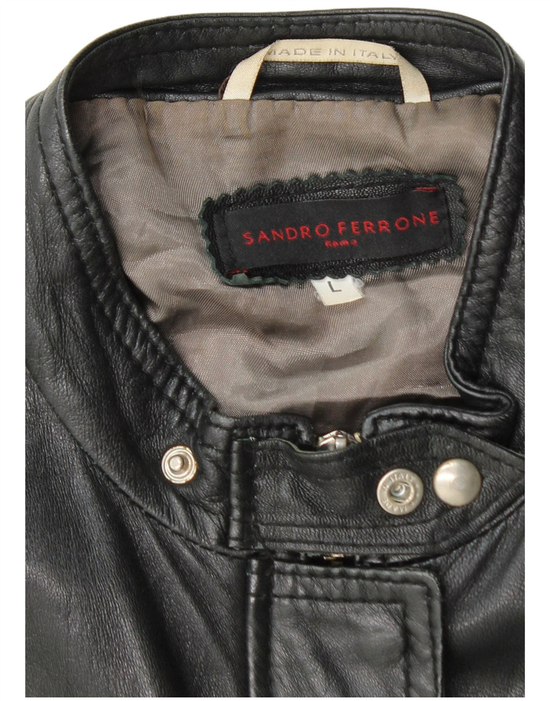 SANDRO FERRONE Womens Leather Jacket UK 14 Large Black Leather