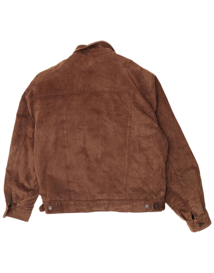Lee Mens Suede Jacket UK 40 Large Brown Leather