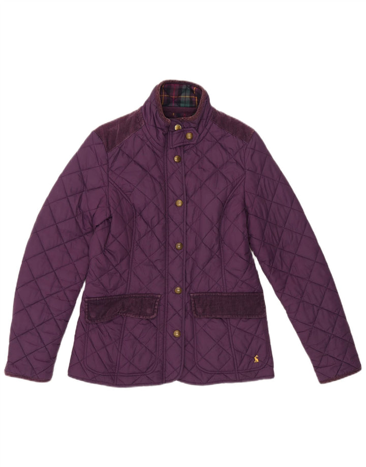 JOULES Womens Quilted Jacket UK 12 Medium Purple Polyamide