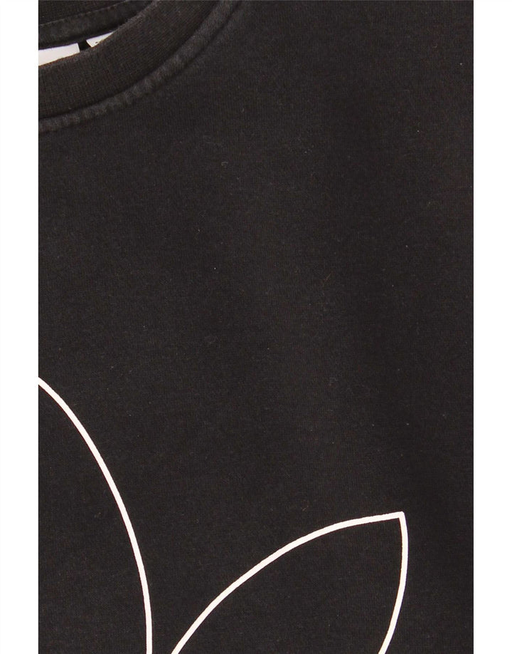 Adidas Mens Graphic Sweatshirt Jumper Small Black Cotton