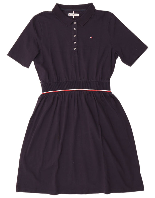 TOMMY HILFIGER Womens Polo Dress UK 18 XL Navy Blue Cotton