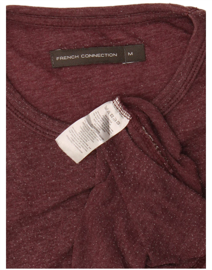 FRENCH CONNECTION Mens T-Shirt Top Medium Burgundy Cotton