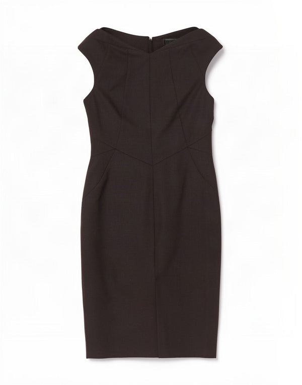 Next Womens Sleeveless Sheath Dress UK 10 Small Black Polyester