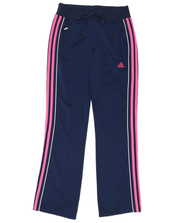 Adidas Womens Tracksuit Trousers UK 8 Small Navy Blue Polyester