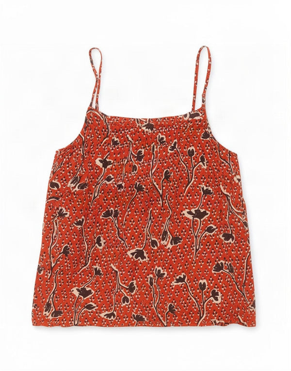 Fat Face Womens Cami Top UK 16 Large Red Floral Viscose
