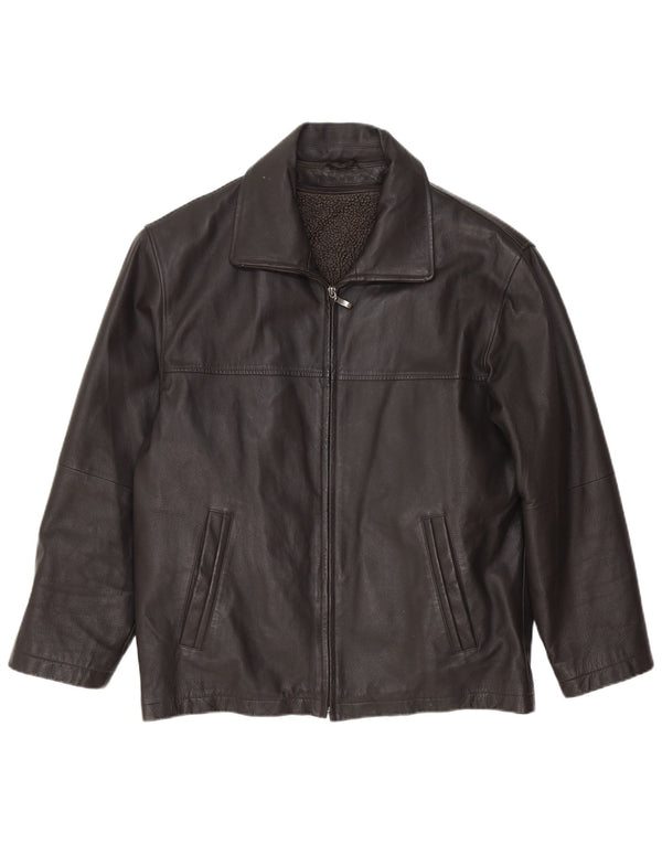 Canda Mens Leather Jacket IT 48 Medium Black