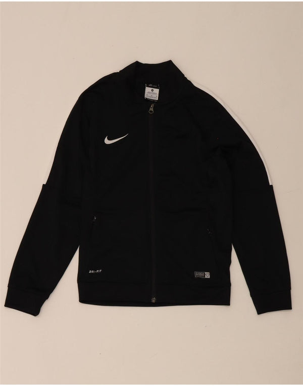 Nike Boys Dri Fit Tracksuit Top Jacket 10-11 Years Medium Black Colourblock