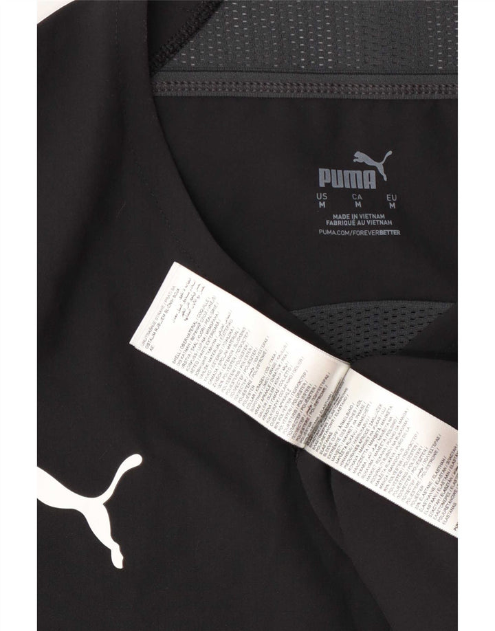 Puma Mens T-Shirt Top Medium Black Colourblock Polyester