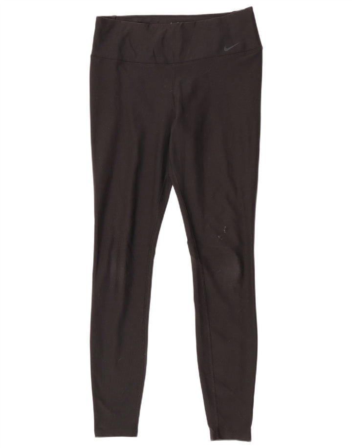 Nike Womens Dri Fit Leggings UK 14 Medium  Black Polyester