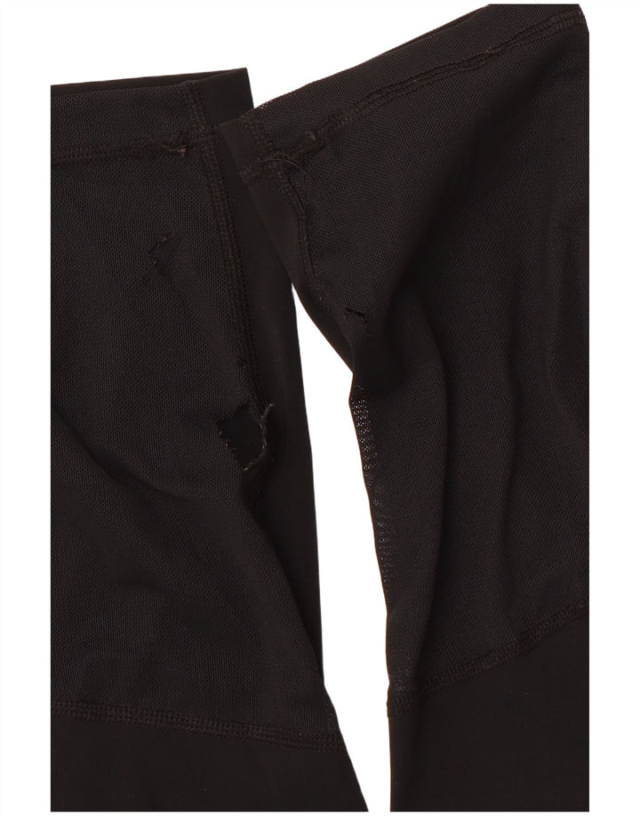 NIKE Womens Graphic Capri Leggings UK 12 Medium  Black Polyester