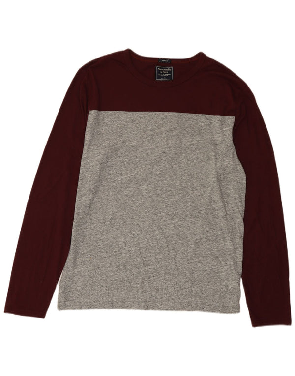 Abercrombie & Fitch Mens Muscle Top Long Sleeve Large Grey Colourblock