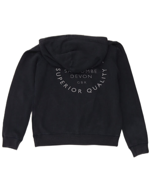 Jack Wills Womens Graphic Oversized Hoodie Jumper UK 10 Small Navy Blue