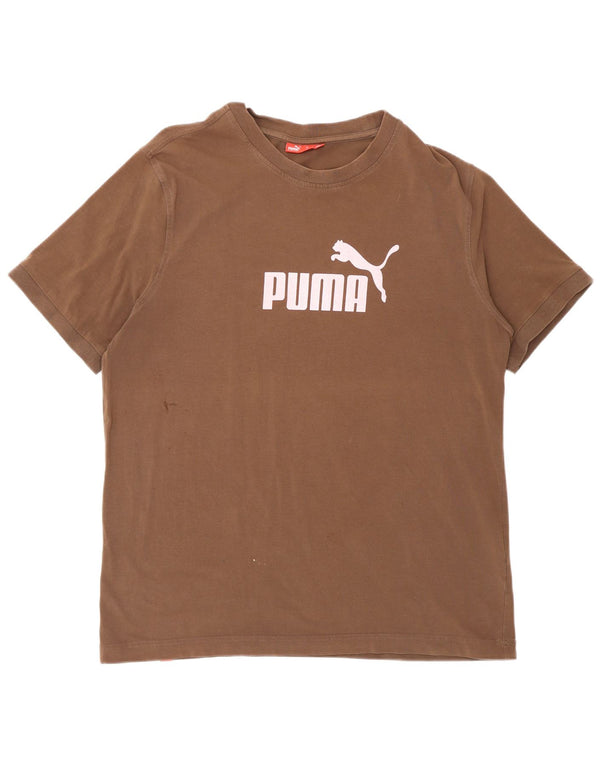 PUMA Mens Graphic T-Shirt Top Large Brown