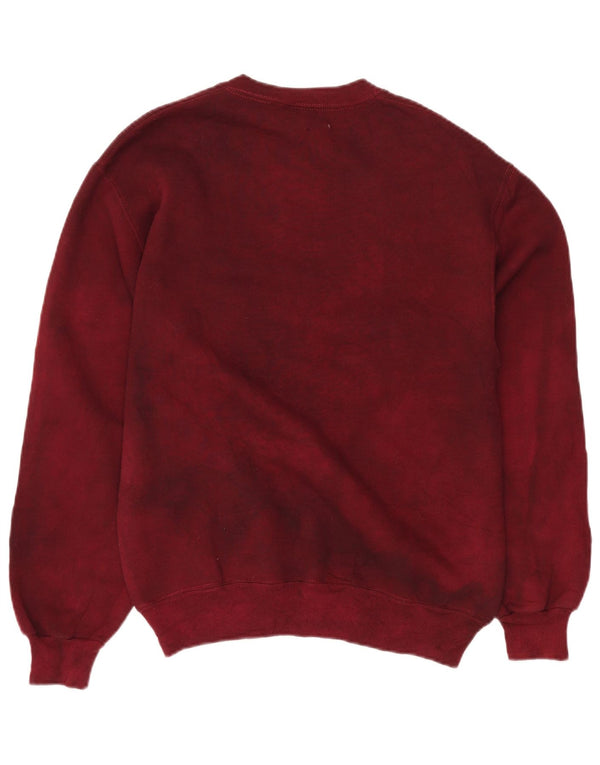 RUSSELL ATHLETIC Mens Sweatshirt Jumper Medium Burgundy Tie Dye Cotton